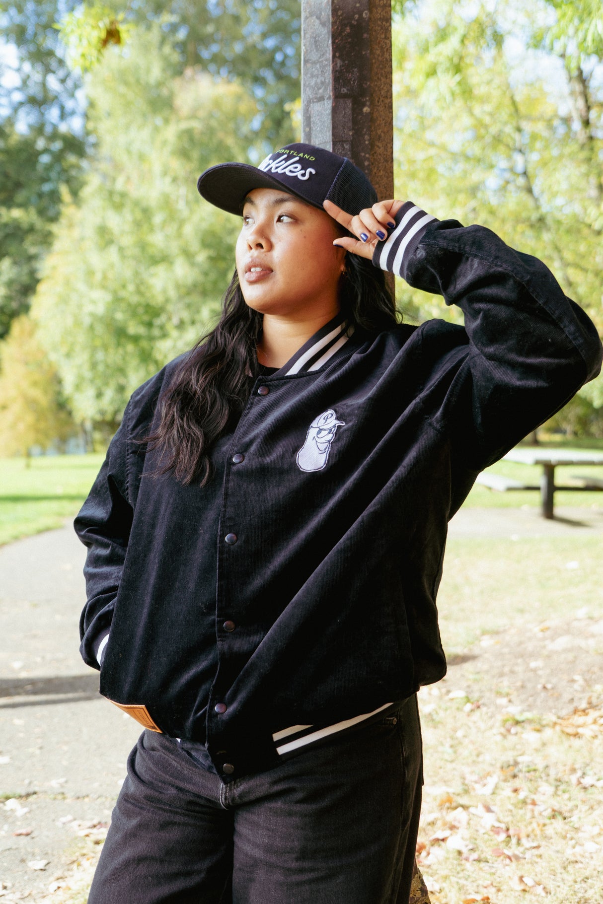 Official League x Portland Pickles LIMITED-EDITION Navy Script Corduroy Jacket