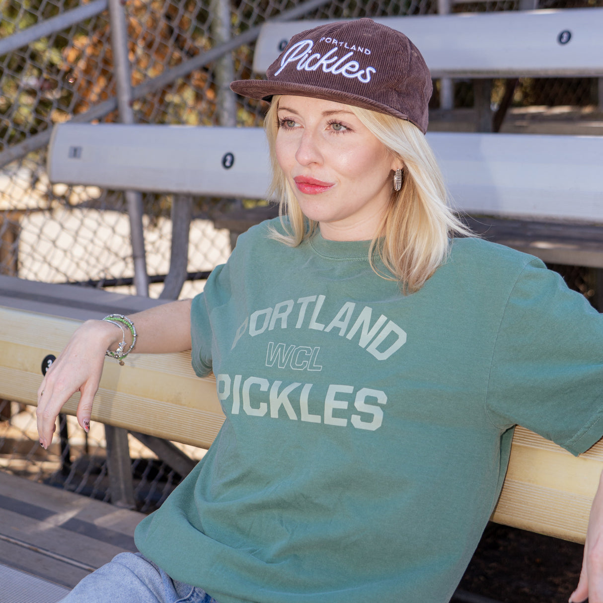 Official League x Portland Pickles WCL Green T-shirt