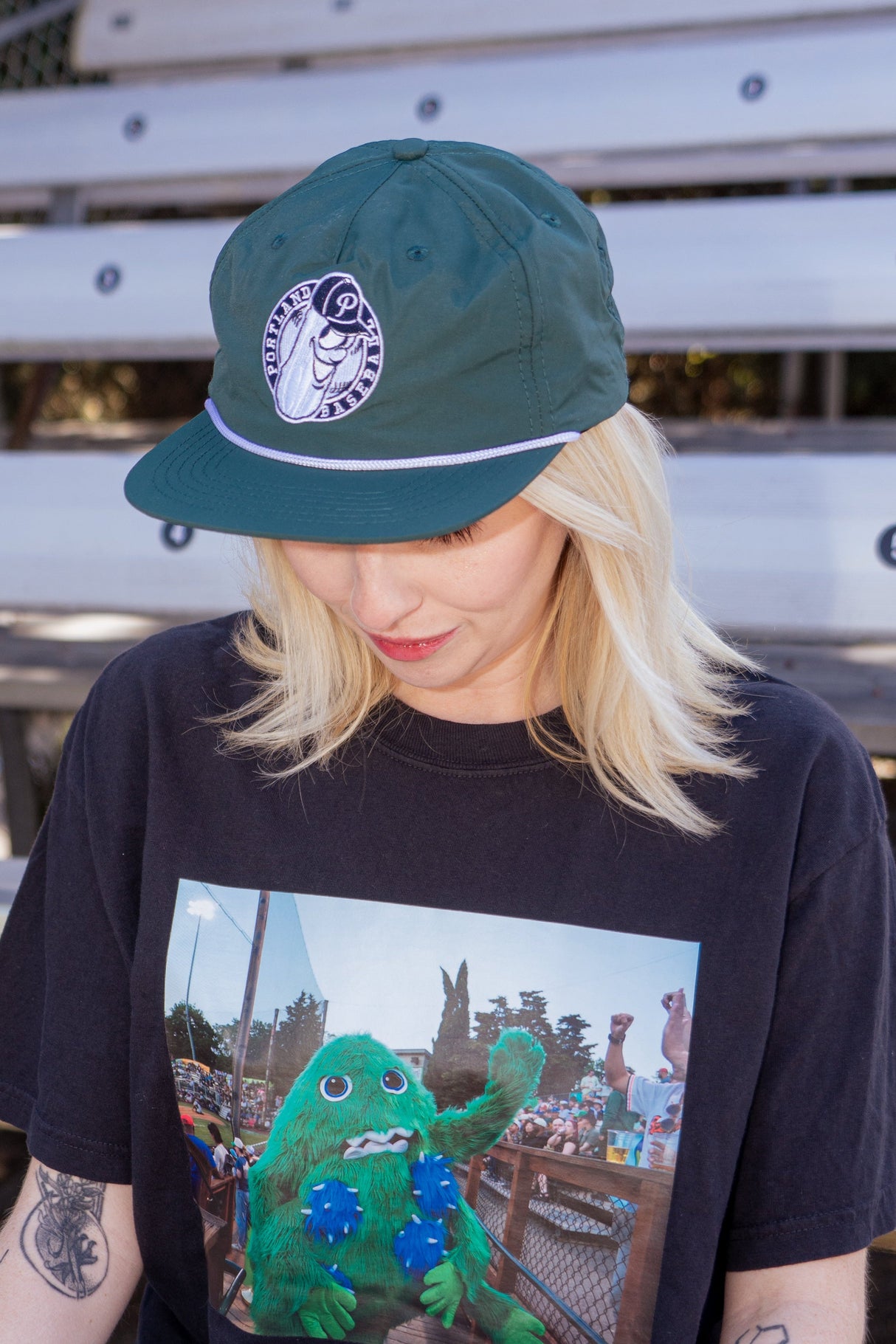 Official League x Portland Pickles Green Nylon Badge Hat