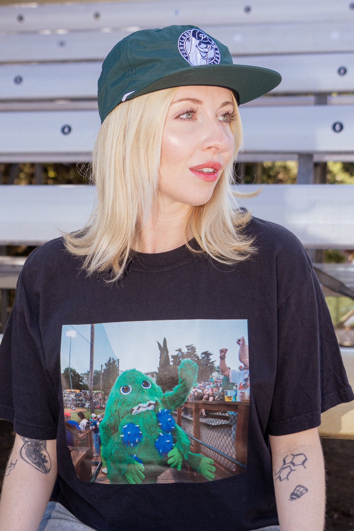 Official League x Portland Pickles Green Nylon Badge Hat