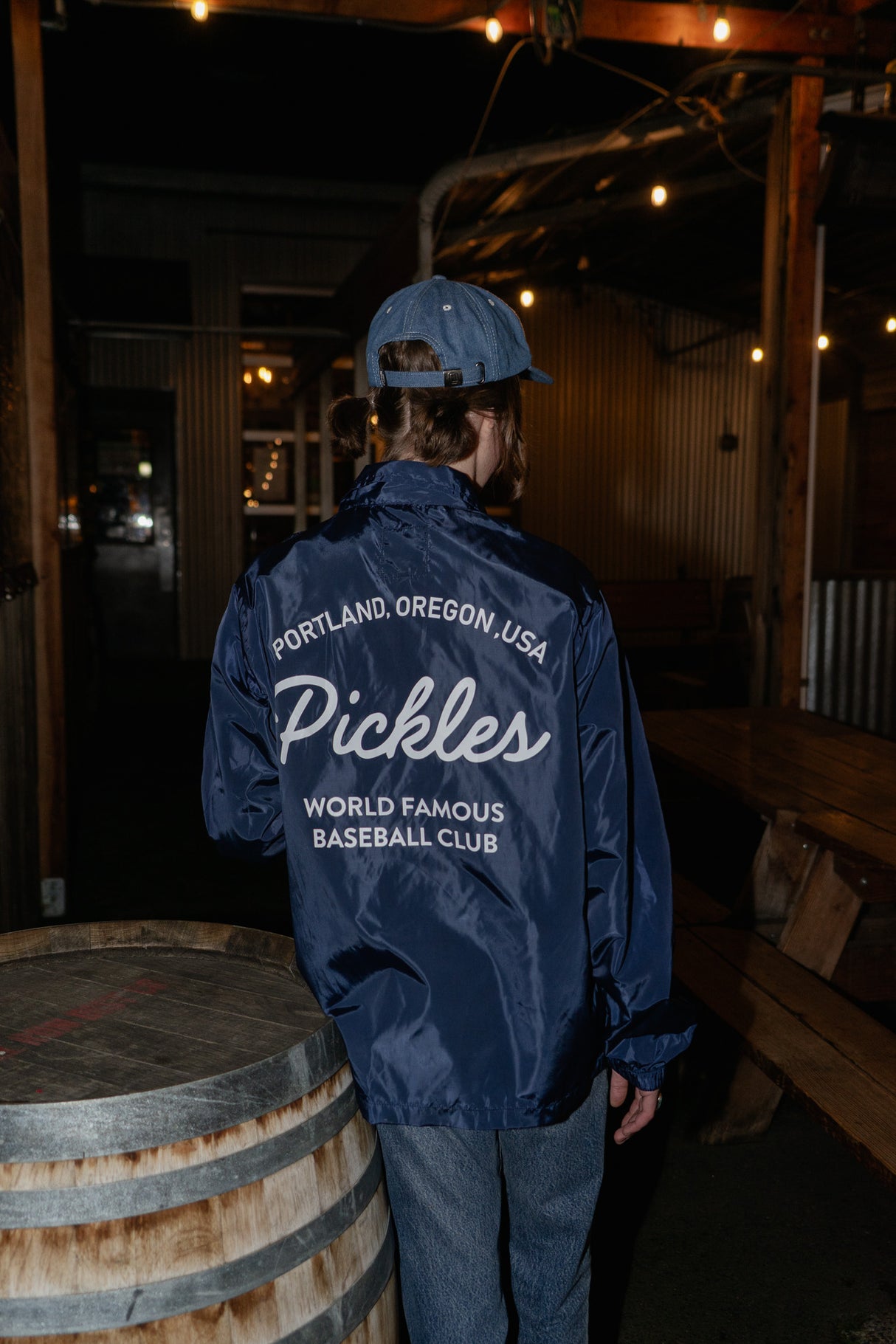Official League x Portland Pickles Navy Blue Skater Jacket