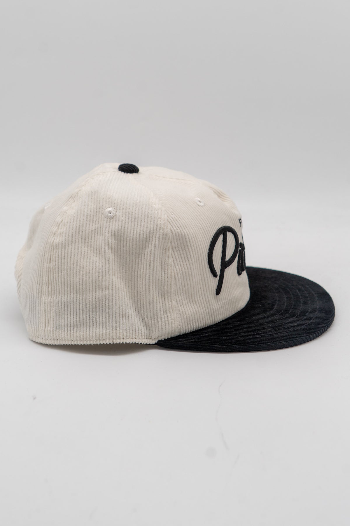 Pickles Script Cord Hat - White