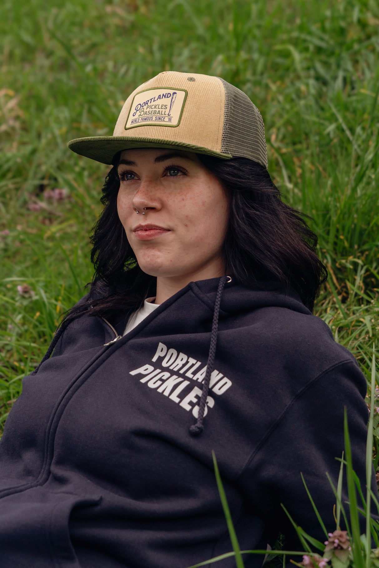 Official League x Portland Pickles Two-Tone Vintage Badge Corduroy Trucker Hat