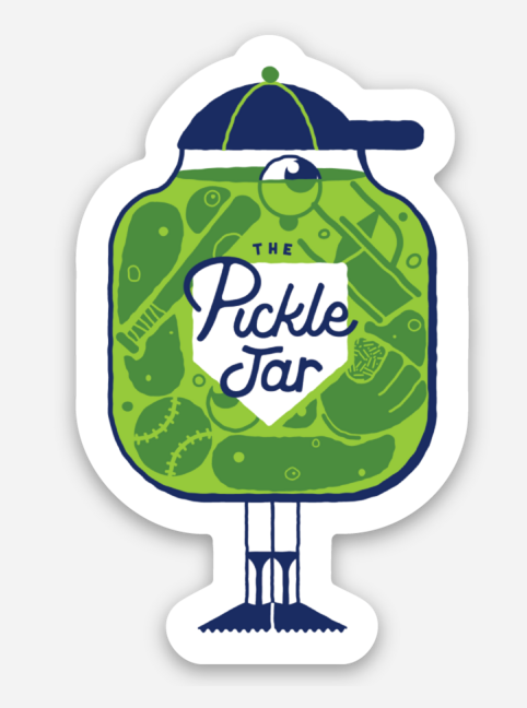 Tiny Pickle Jar Sticker - Portland Pickles Baseball