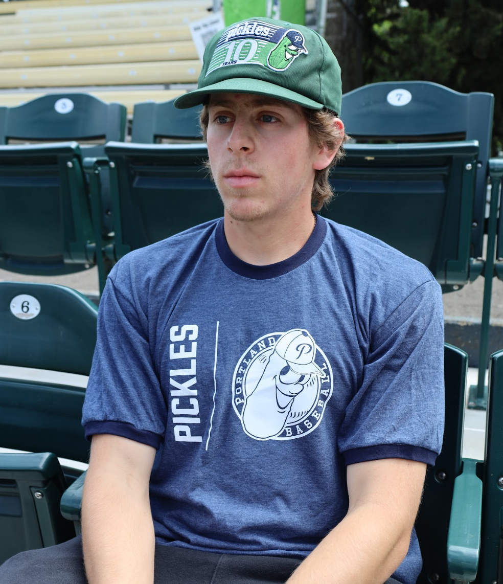 Official League x Portland Pickles Heather Blue Ringer Shirt