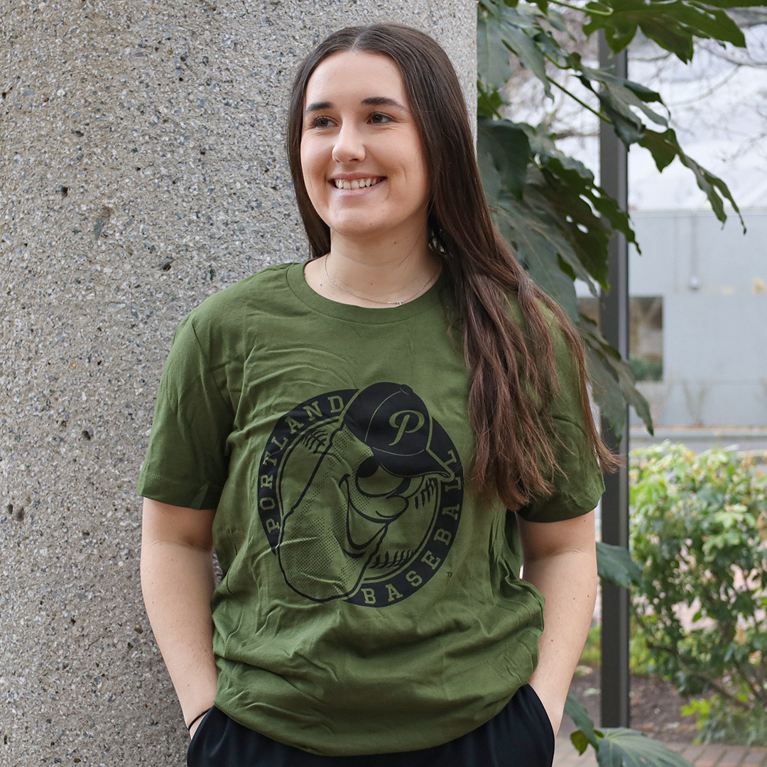 Dillon Badge Green T-Shirt - Portland Pickles Baseball