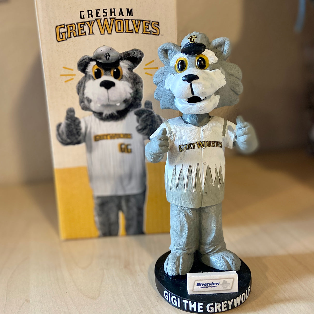 GiGi the GreyWolf Bobblehead - Portland Pickles Baseball