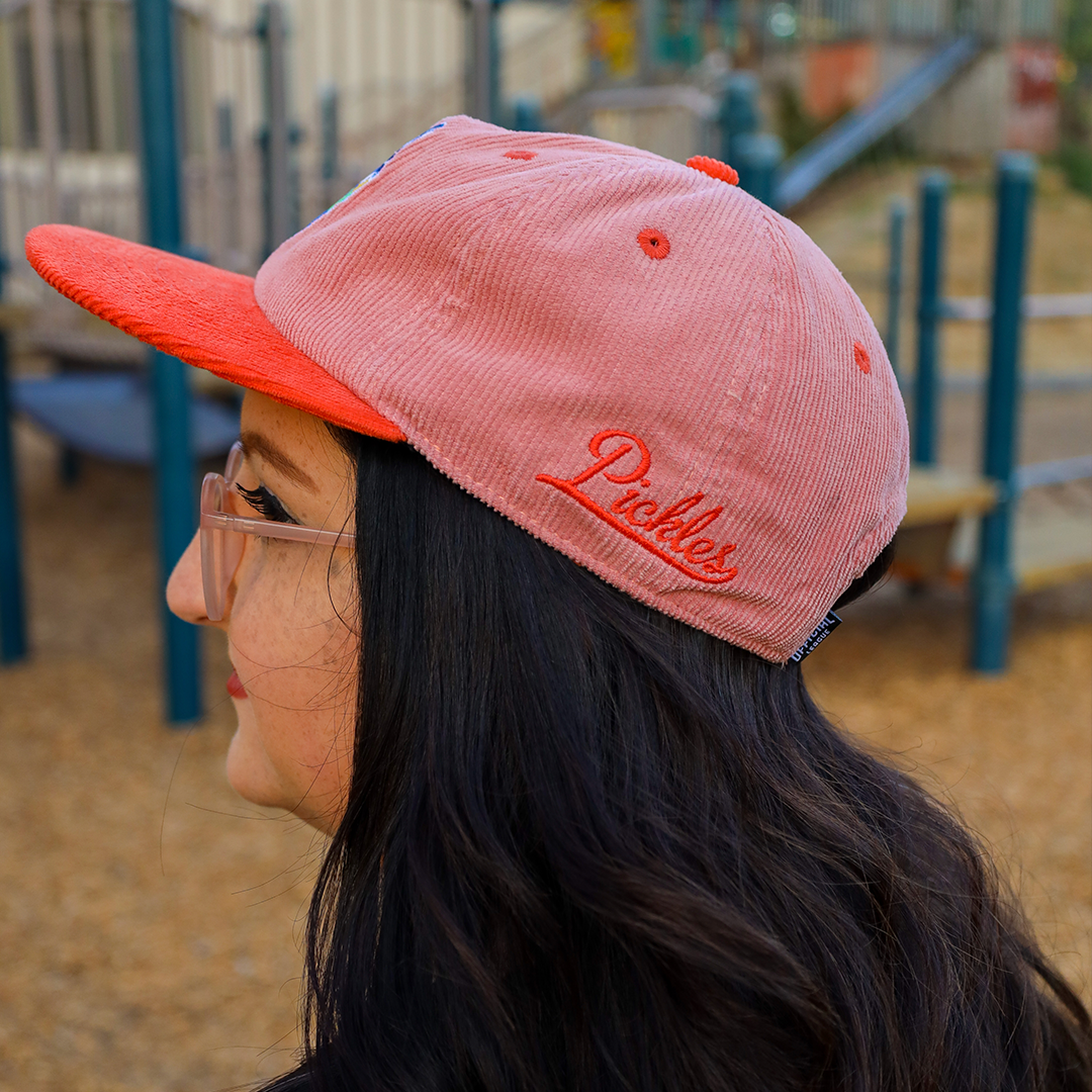 Official League Pickles Coral Pride Corduroy Hat - Portland Pickles Baseball