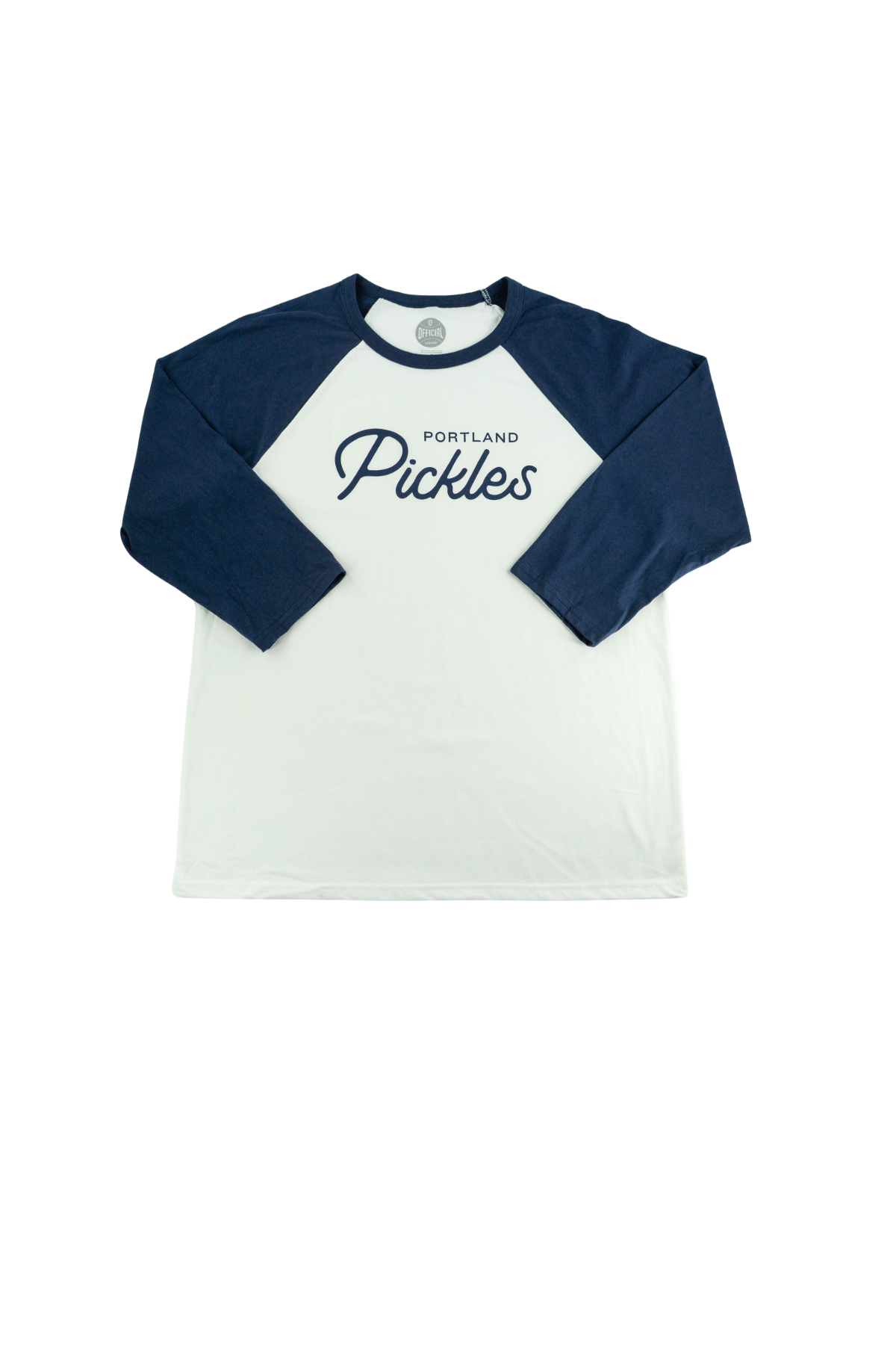 Official League x Portland Pickles Script  3/4 Sleeve - White/Navy