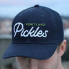Official League  Pickles Script Trucker Hat - Portland Pickles Baseball
