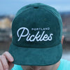Official League x Pickles Script Corduroy Hat Forest Green - Portland Pickles Baseball