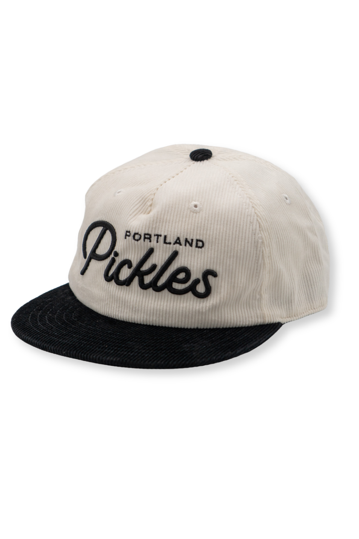 Pickles Script Cord Hat - White