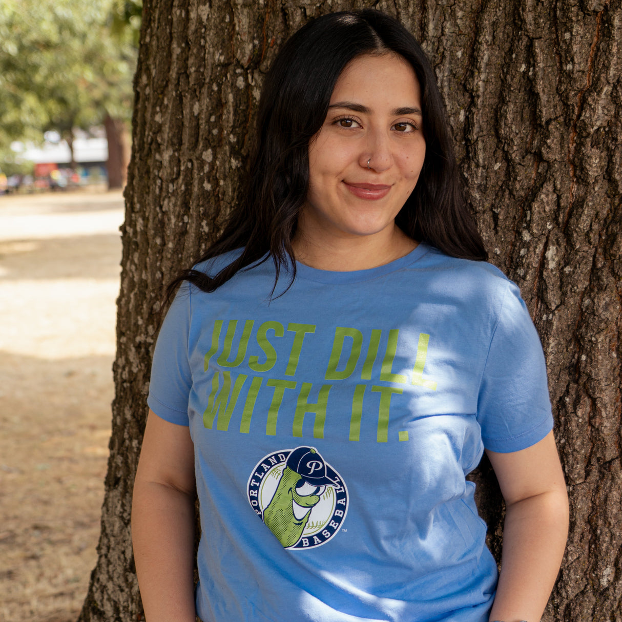 Official League x Portland Pickles Just Dill With It Women's Blue T-shirt