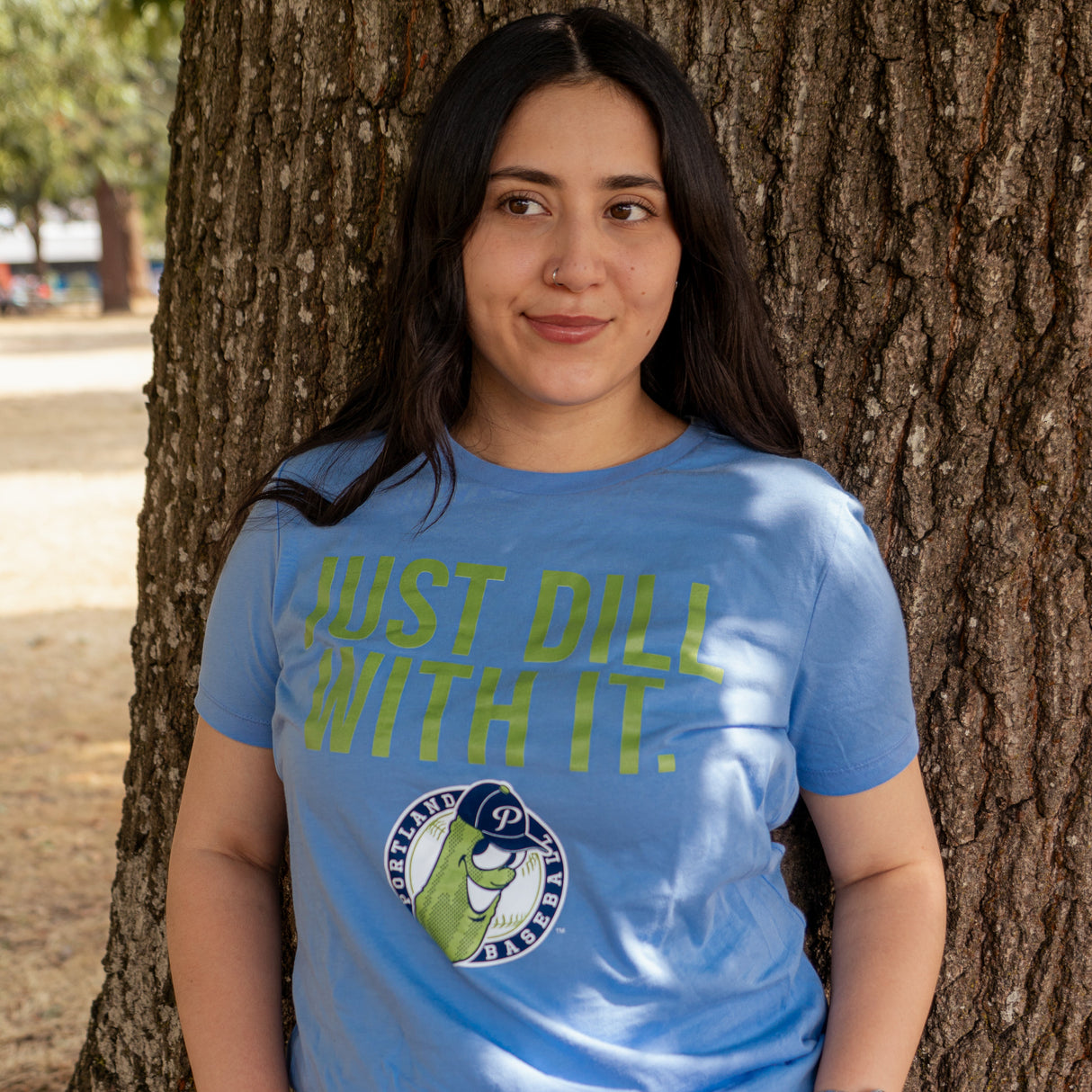 Official League x Portland Pickles Just Dill With It Women's Blue T-shirt