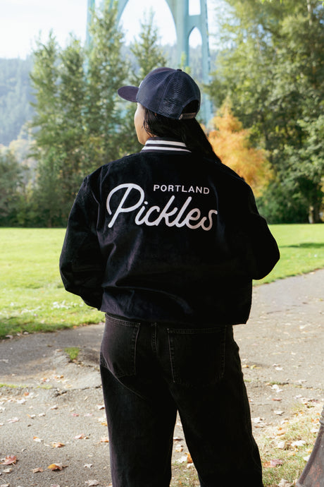 Official League x Portland Pickles LIMITED-EDITION Navy Script Corduroy Jacket