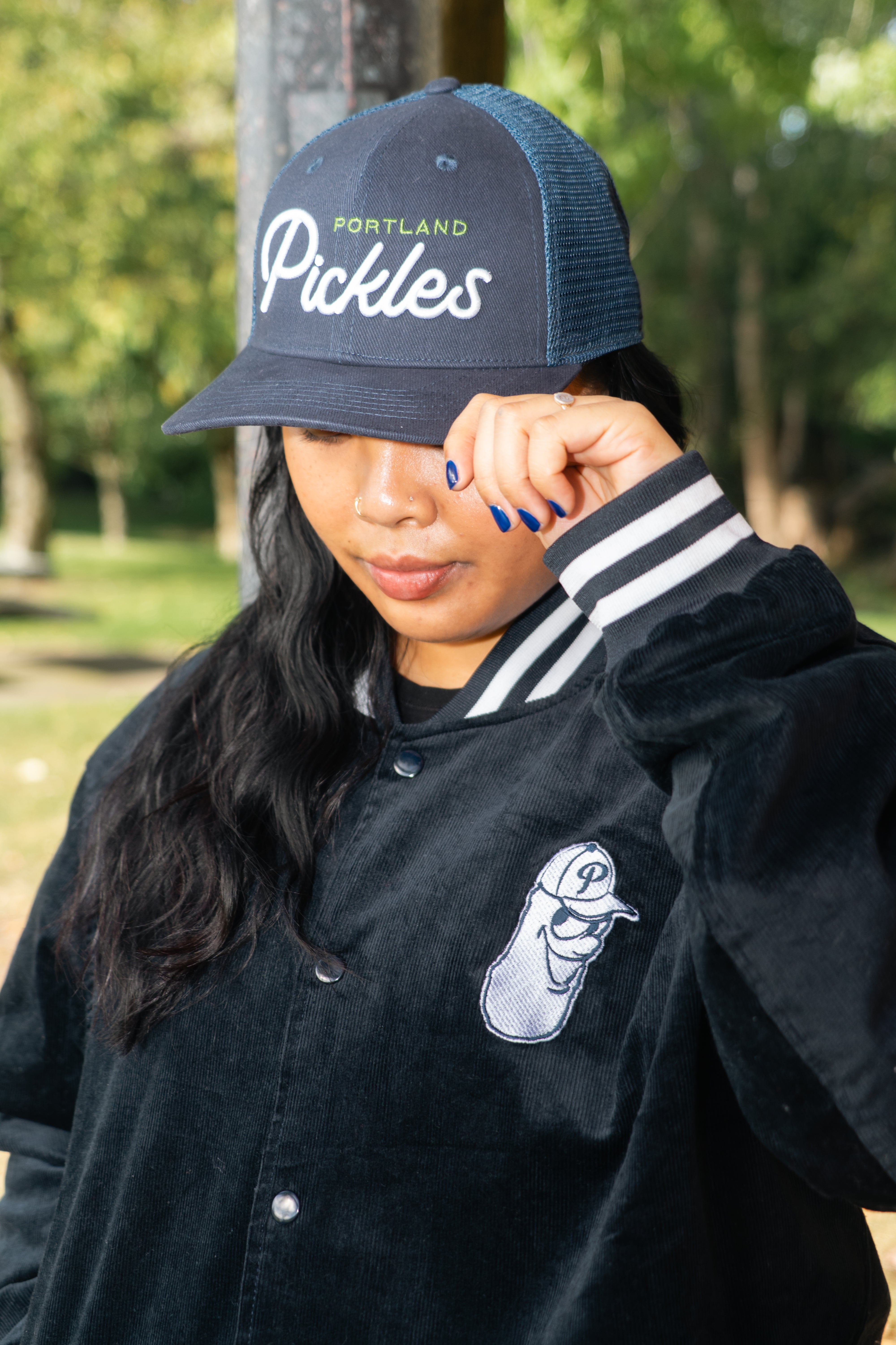 Official League x Portland Pickles Navy Script Corduroy Jacket