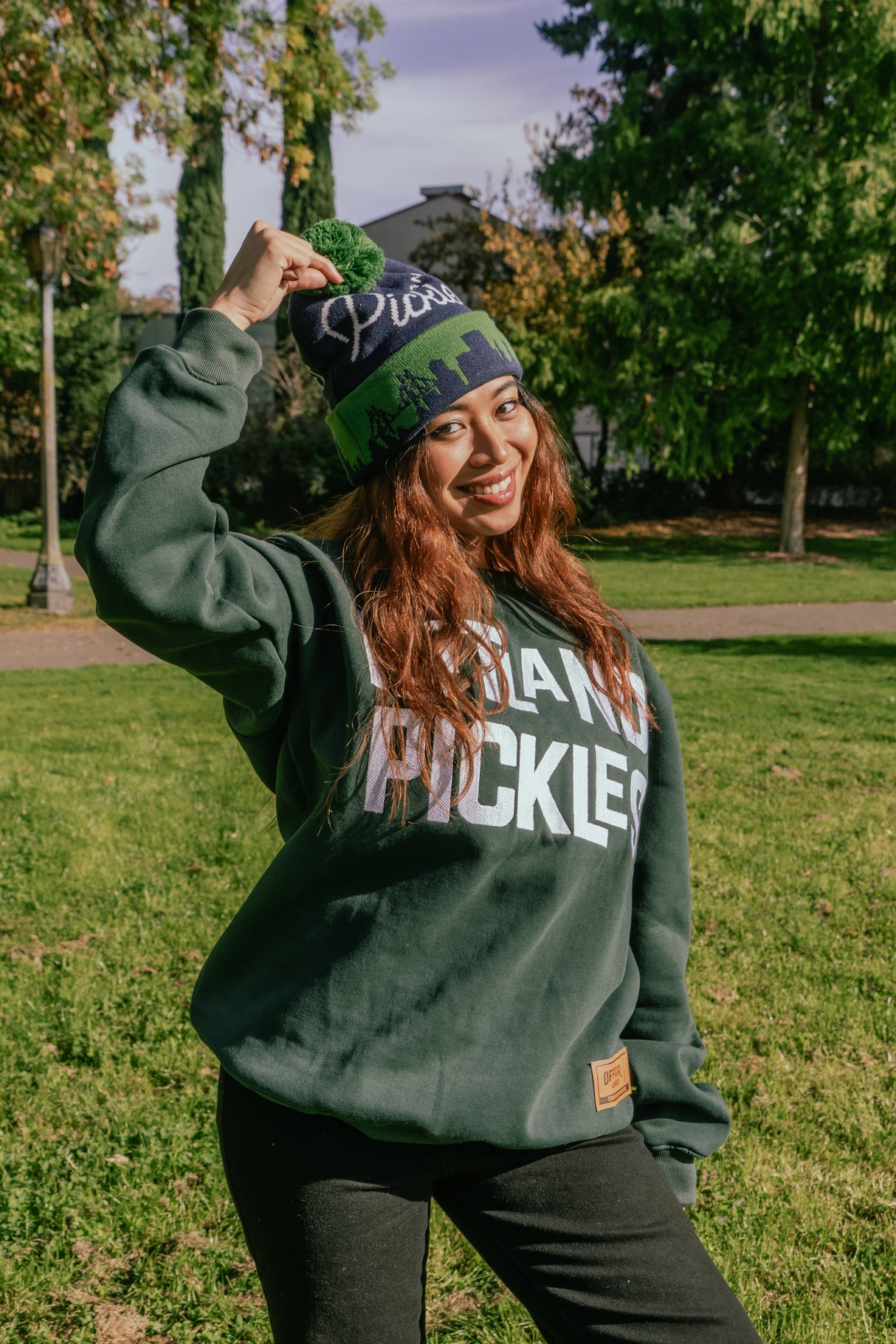 Official League x Portland Pickles Cityscape PomPom Beanie