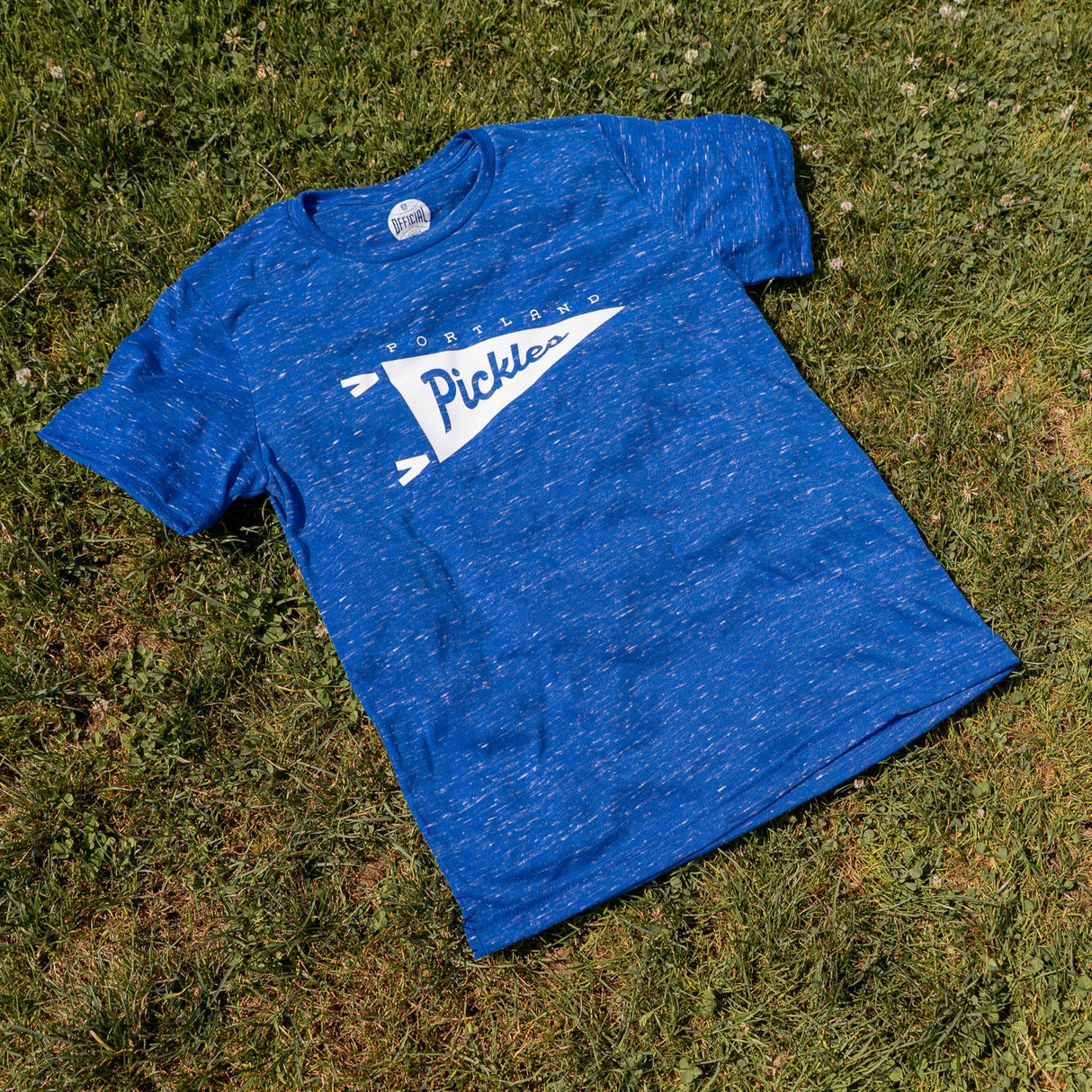 Official League x Portland Pickles Pennant Royal Blue Transfer T-shirt
