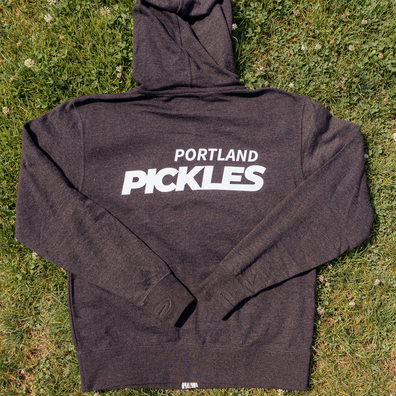 Official League X Portland Pickles Charcoal Heather Zip Up  Hoodie