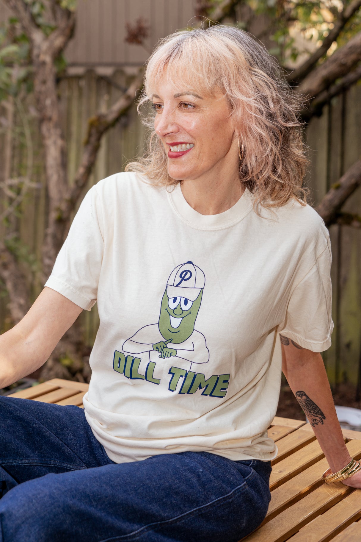 AS IS Official League x Portland Pickles Dill Time Cream T-Shirt