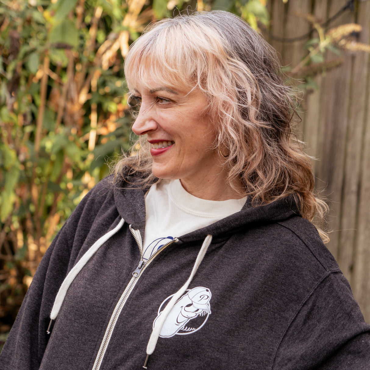 Official League X Portland Pickles Charcoal Heather Zip Up  Hoodie