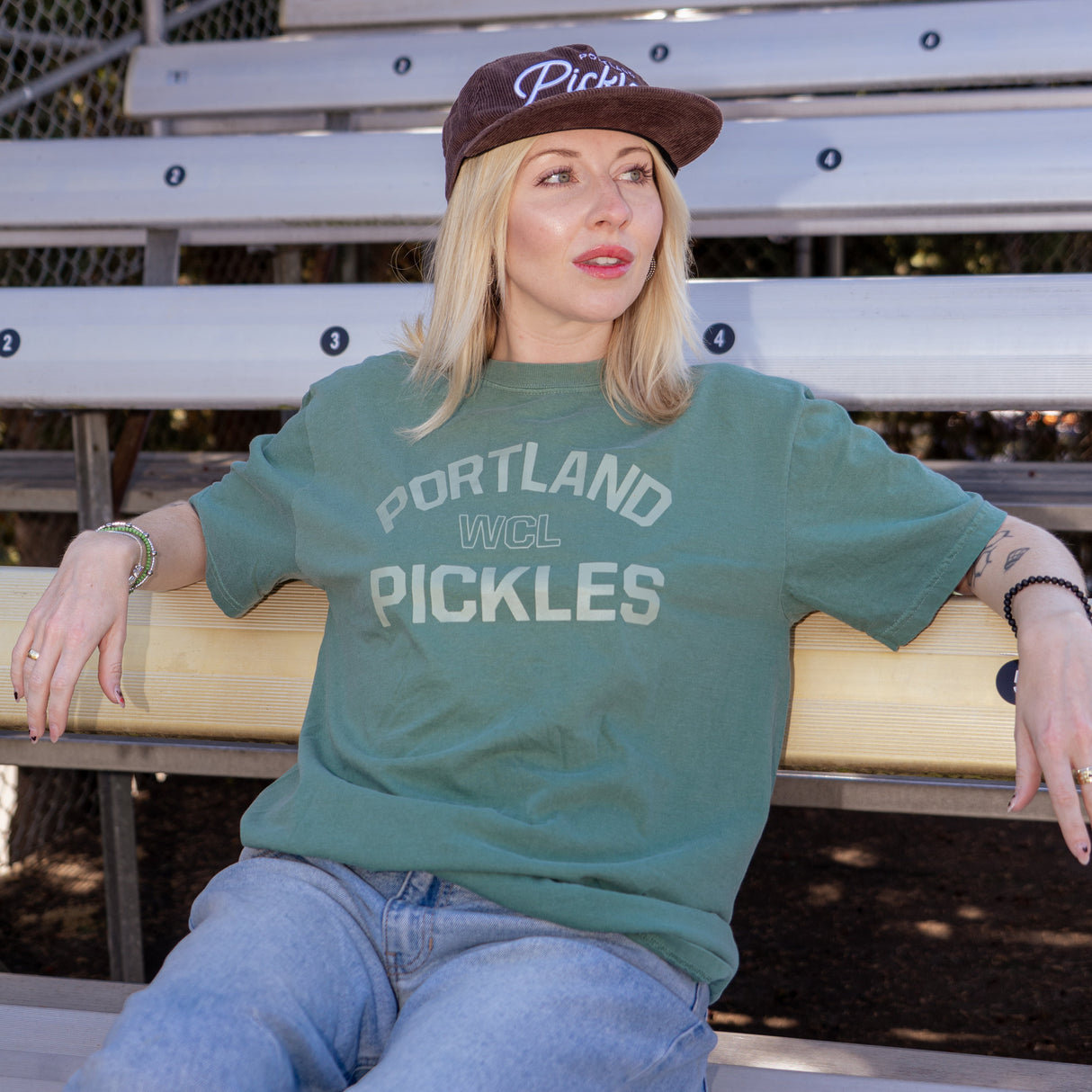 Official League x Portland Pickles WCL Green  T-shirt