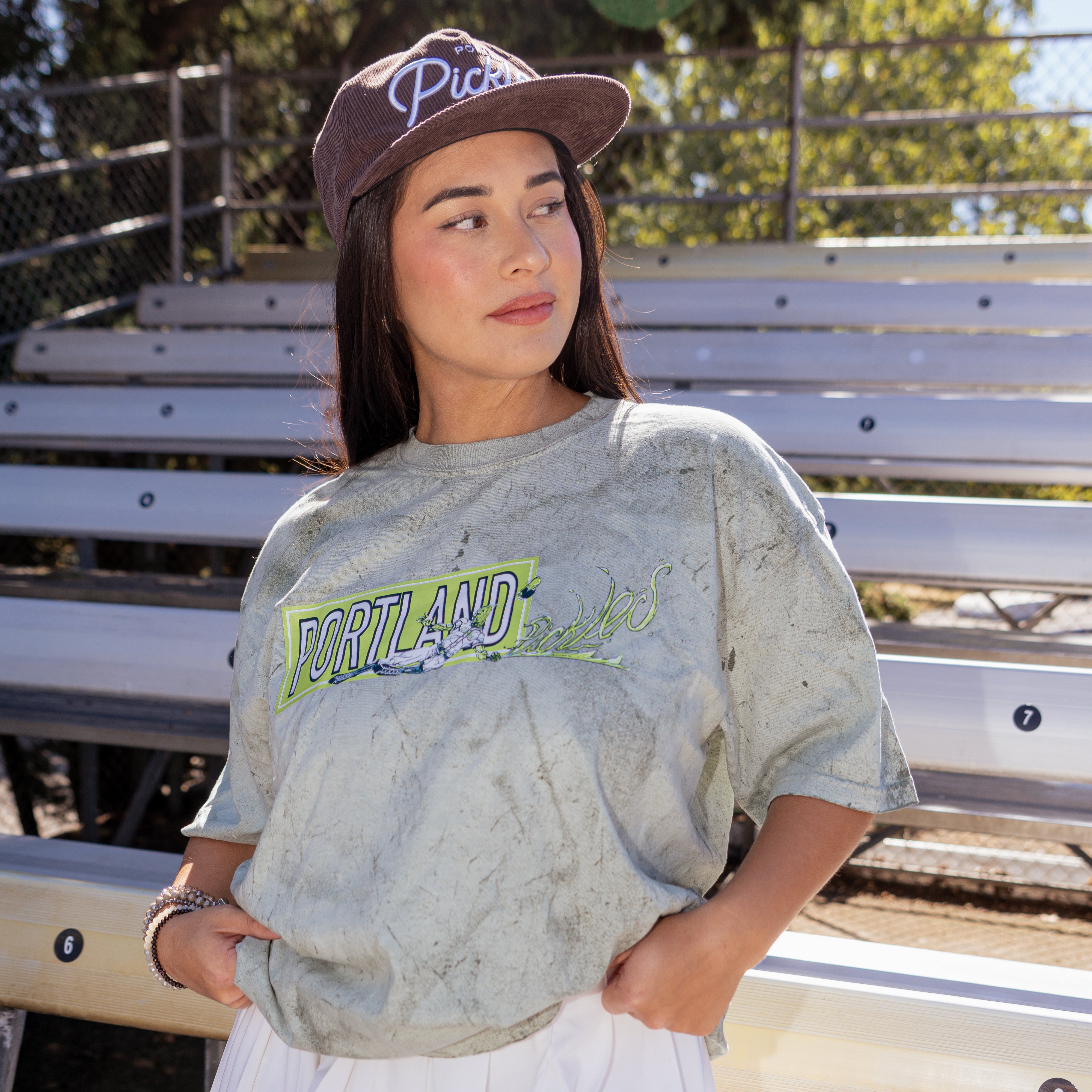 Official League x Portland Pickles Brown Corduroy Script Hat