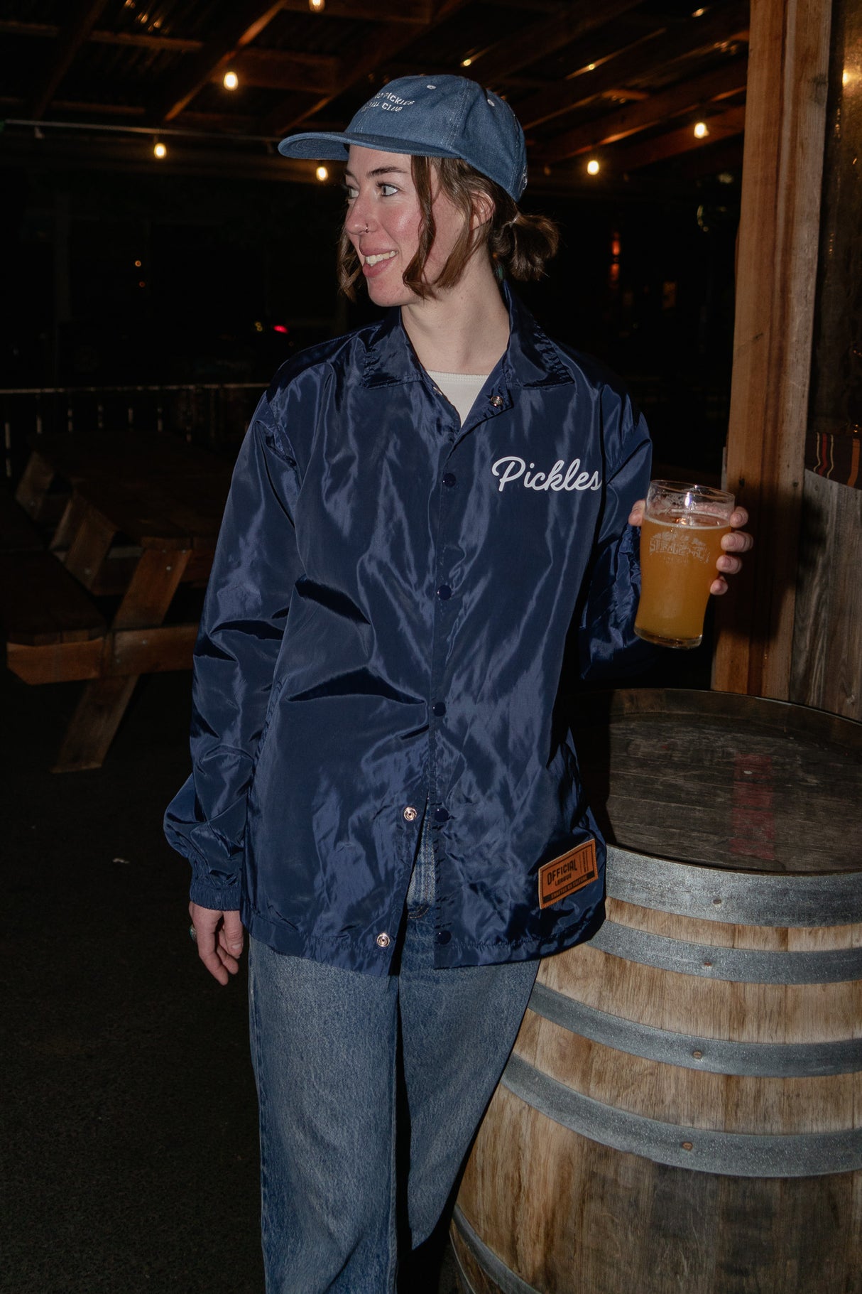 Official League x Portland Pickles Navy Blue Skater Jacket