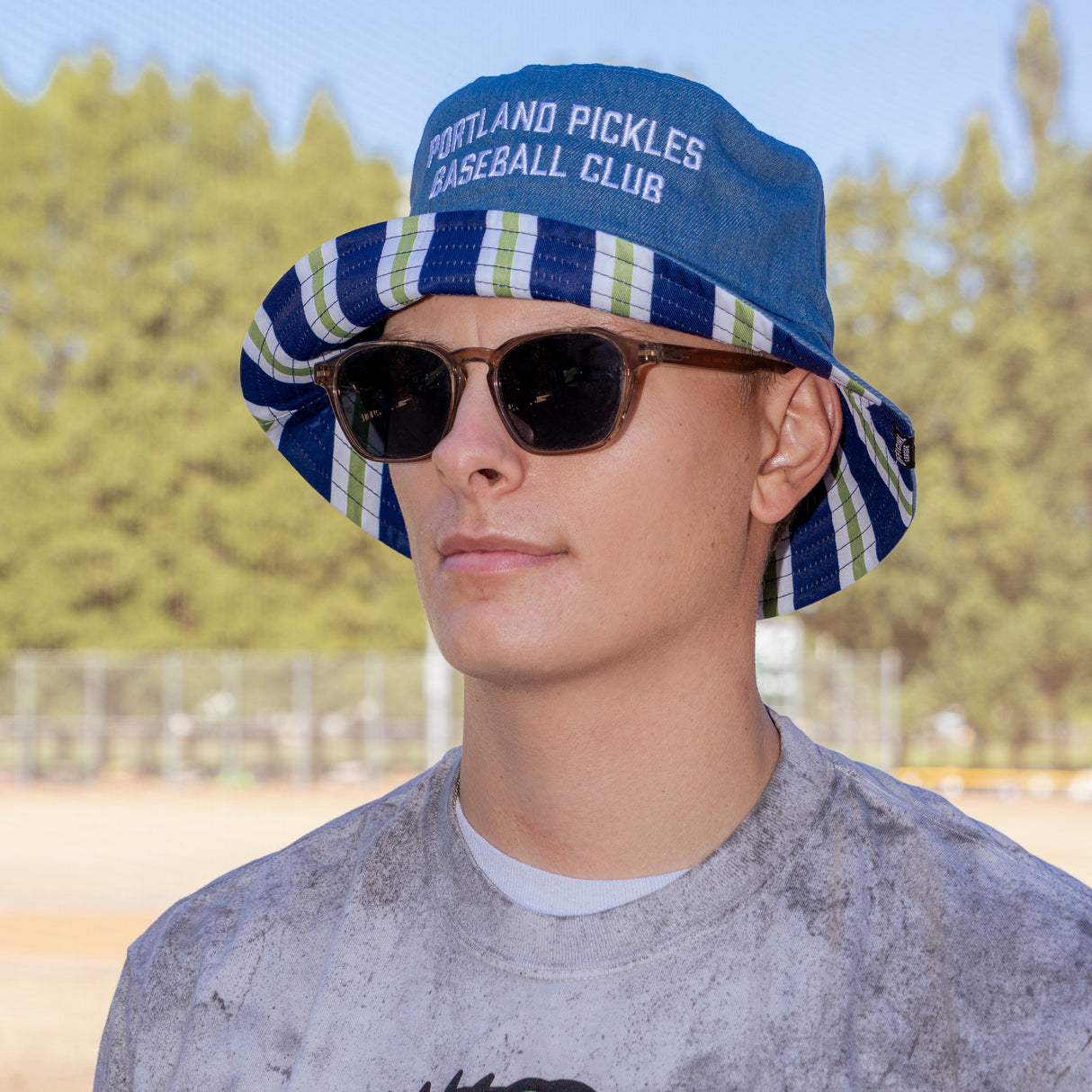 Official League x Portland Pickles Denim Reversible Bucket Hat