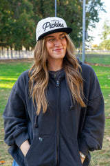 Pickles Script Cord Hat - White
