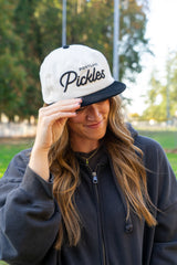 Pickles Script Cord Hat - White