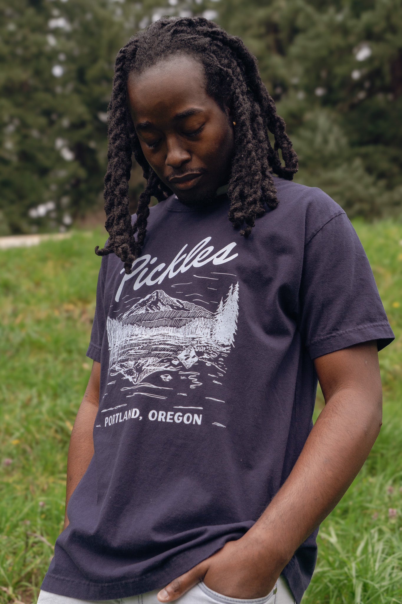 Pickles Postcard Box Tee - Navy – Portland Pickles Baseball