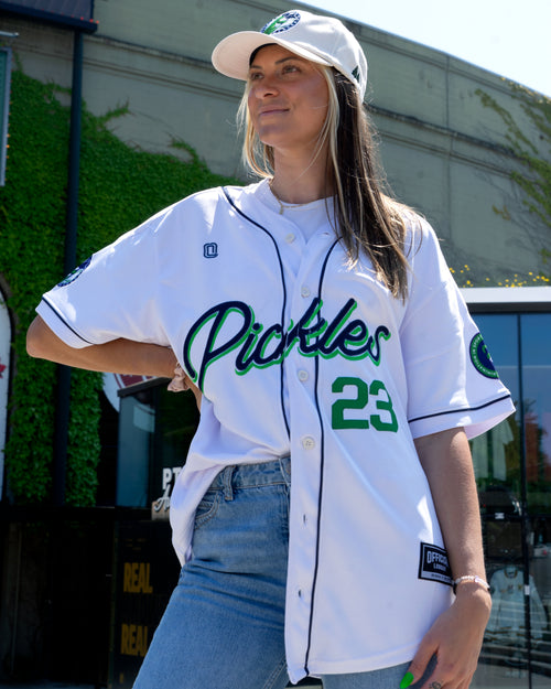 2023 Official League Portland Pickles White Home Jersey - Portland Pickles Baseball
