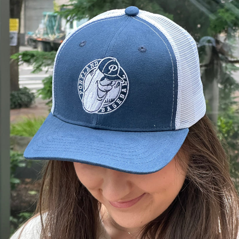 Official League Navy Badge Trucker - Portland Pickles Baseball