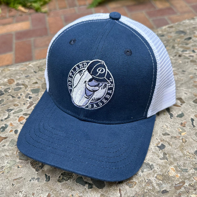 Official League Navy Badge Trucker - Portland Pickles Baseball