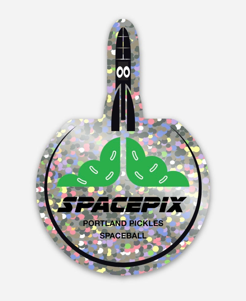 Holographic Glitter SPACEPIX Sticker - Portland Pickles Baseball