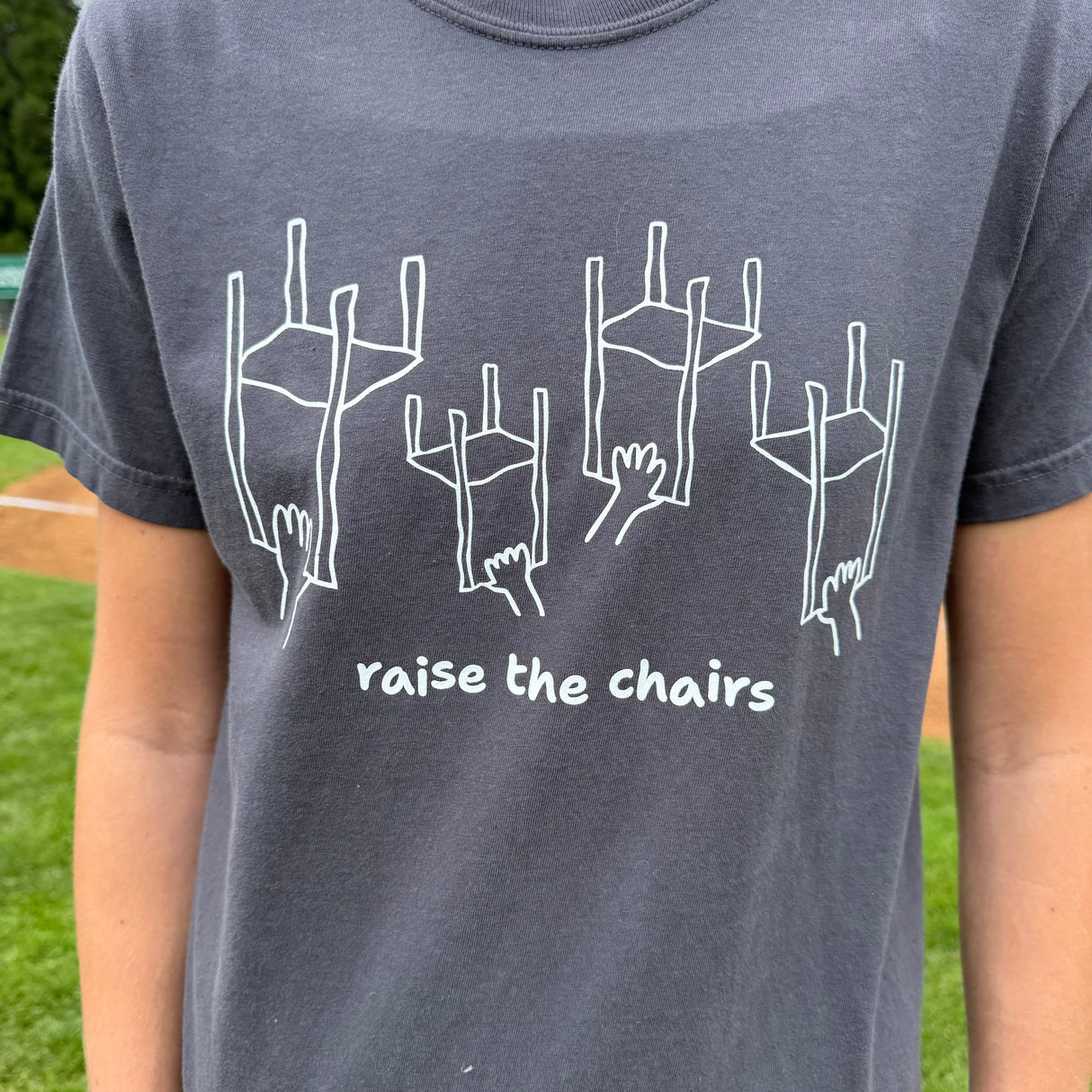 Official League x Portland Pickles Raise The Chairs Dark Grey T-Shirt