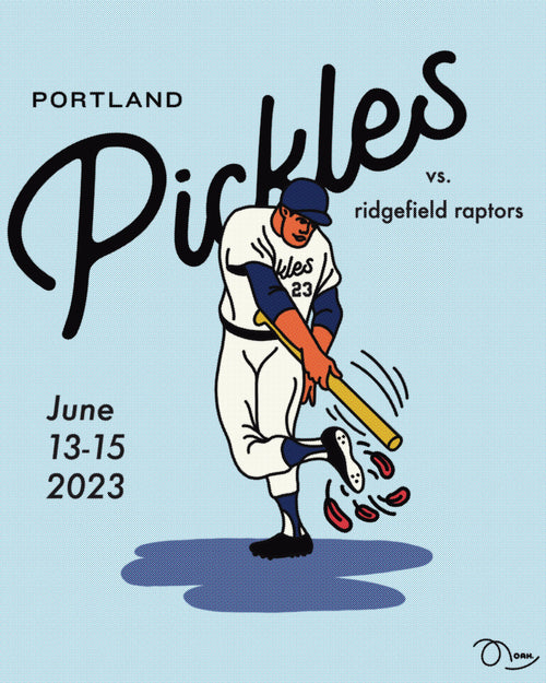 2023 June Artist Series Noah Chavkin Poster (IN-PARK ONLY) - Portland Pickles Baseball