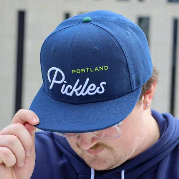 Official League Portland Pickles Script Fitted Hat Portland Pickles Baseball