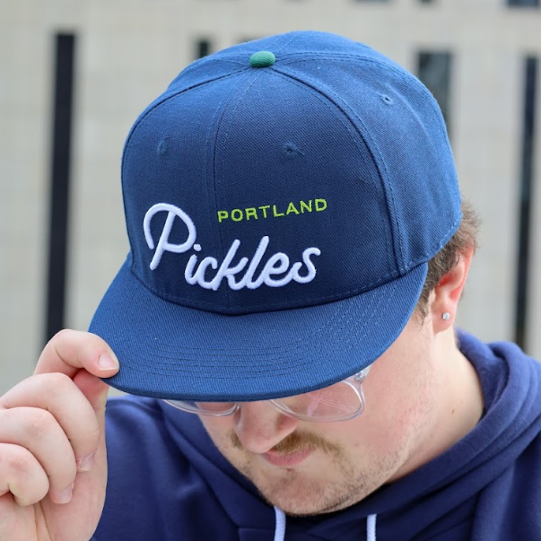 Official League Portland Pickles Script Fitted Hat - Portland Pickles Baseball