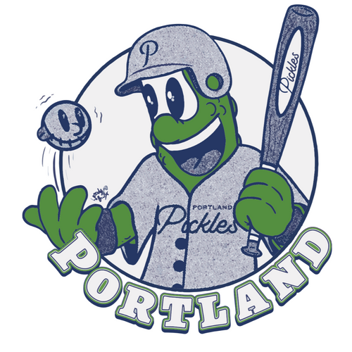 March 2024 Artist Series Sticker - Woody Banx - Portland Pickles Baseball