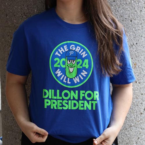 The Grin Will Win 2024 Blue T-Shirt - Portland Pickles Baseball