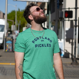 AS IS Portland Pickles Arched Logo Heather Green T-Shirt