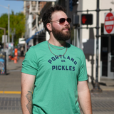 AS IS Portland Pickles Arched Logo Heather Green T-Shirt