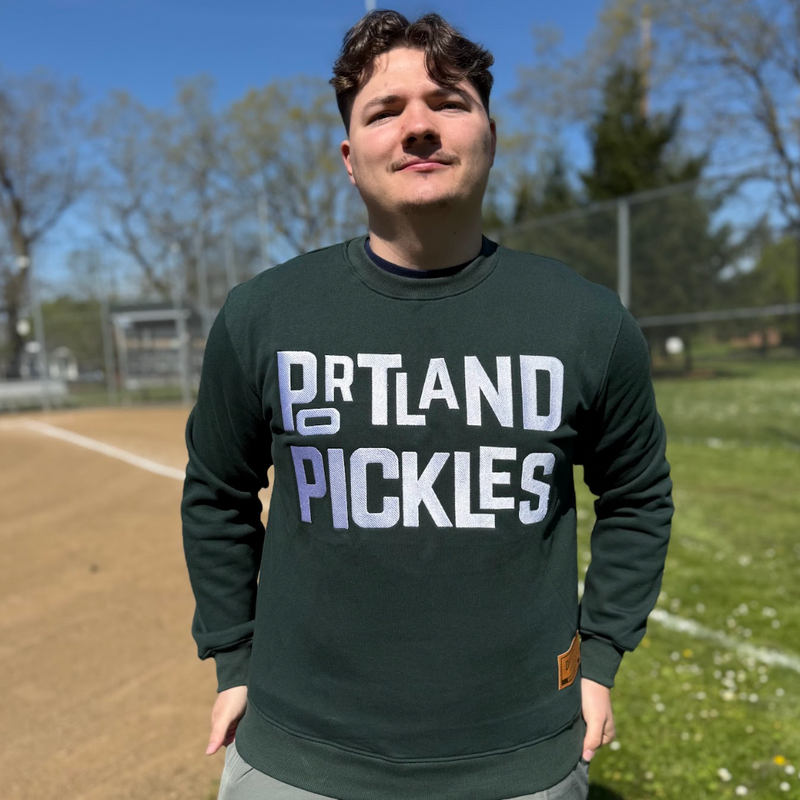 Official League x Portland Pickles Funky Front Green Crewneck
