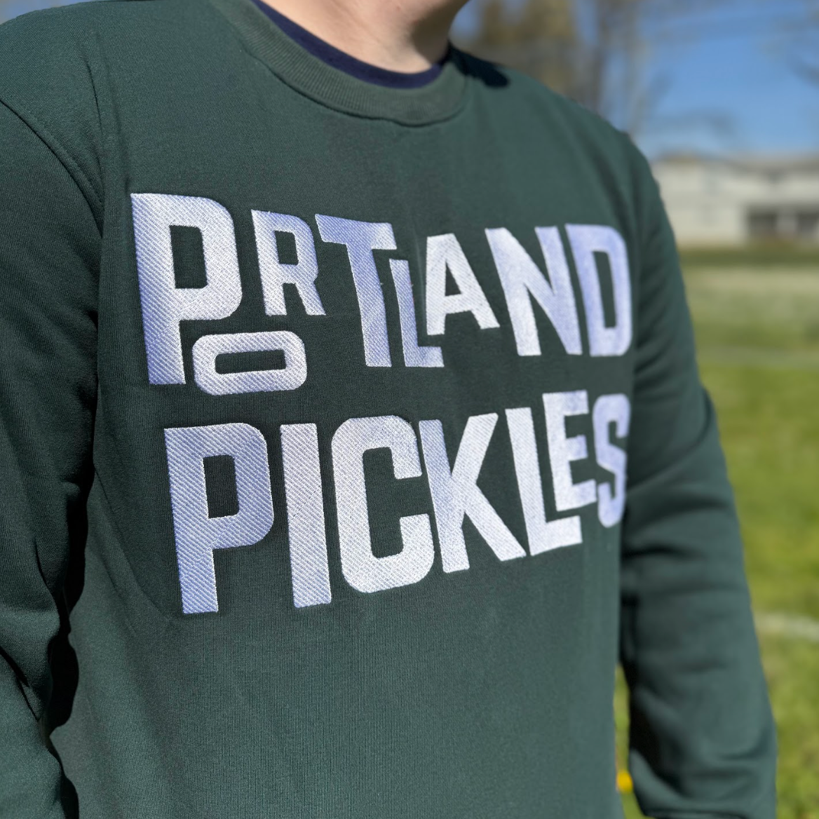 Official League x Portland Pickles Funky Front Green Crewneck