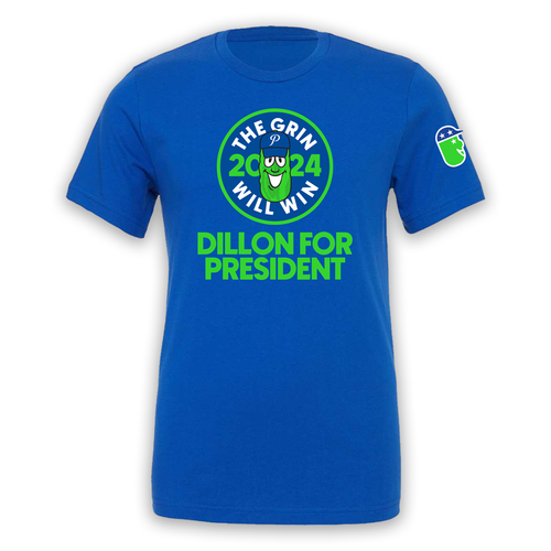 The Grin Will Win 2024 Blue T-Shirt - Portland Pickles Baseball