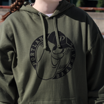 Green Hooded Sweatshirt with Low Profile Badge Logo - Portland Pickles Baseball