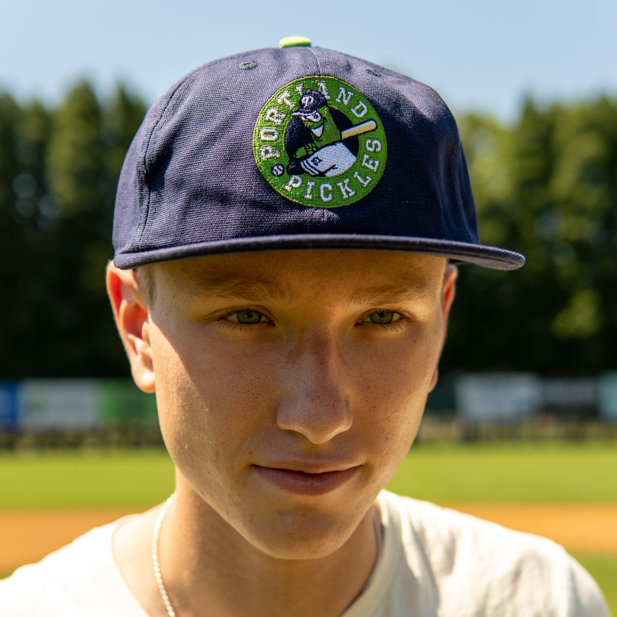 Official League Dillon At Bat Relaxed Leather Strapback - Portland Pickles Baseball