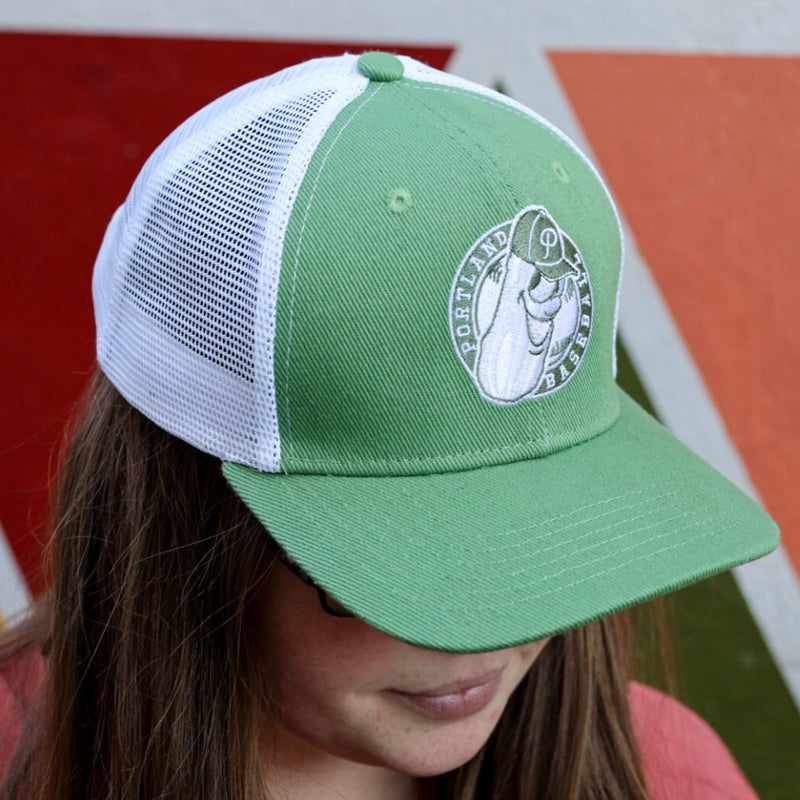 Official League Sage Green Badge Trucker - Portland Pickles Baseball